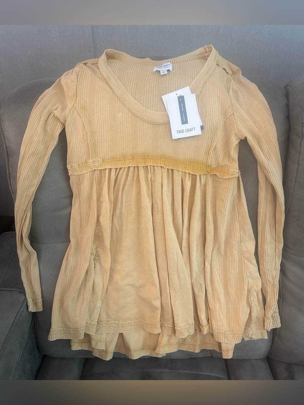True Craft Golden Yellow Long Sleeve Top